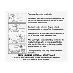 Snake Bite Instruction Card